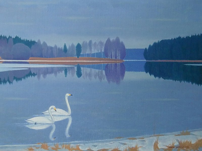 8Joutsenet.JPG - Joutsenet 60x80, 1994