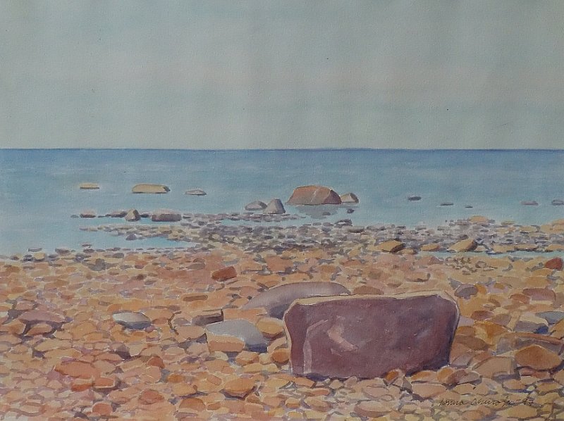 1rantakivikkoa.JPG - Hailuodon rantakivikkoa 28x38, 1997