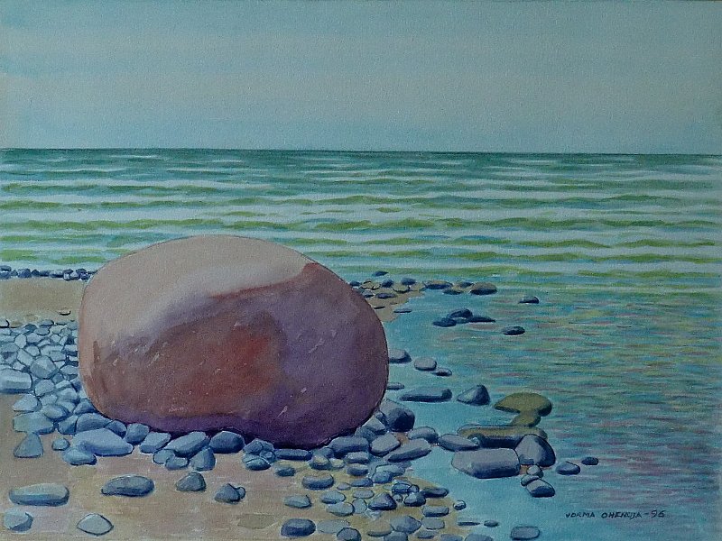2kivijameri.JPG - Kivi ja meri 29x38, 1996