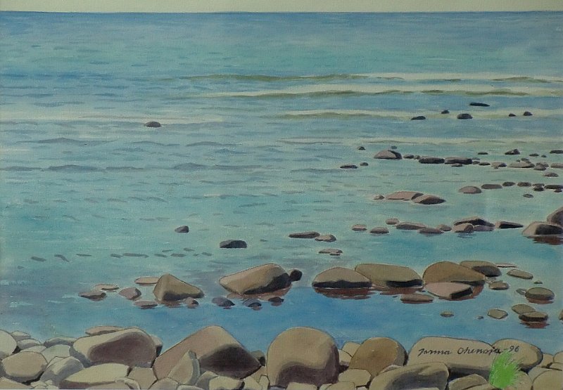 3Ranta-aallot.JPG - Ranta-aallot Hailuiodossa 28x38, 1996