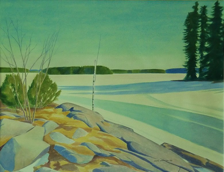 6Talven taittuessa.JPG - talven taittuessa 45x58, 1994