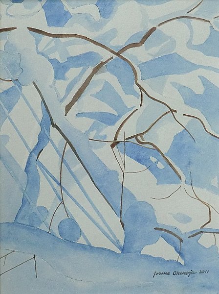 luminen.JPG - Lumiset oksat 39x29, 2011