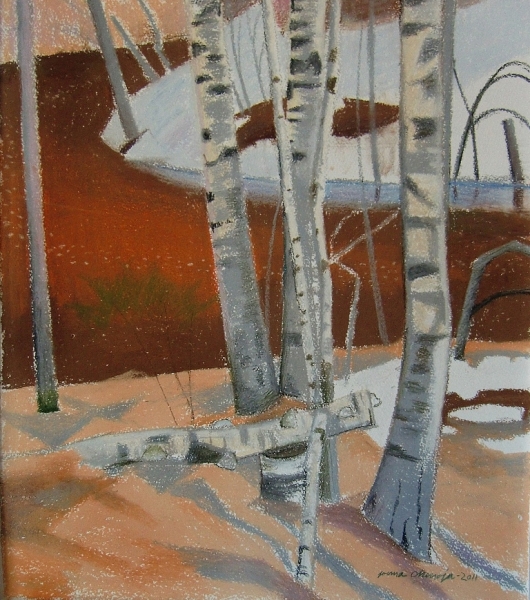 koivut.jpg - Koivut 47 x 40, Pastelli 2011